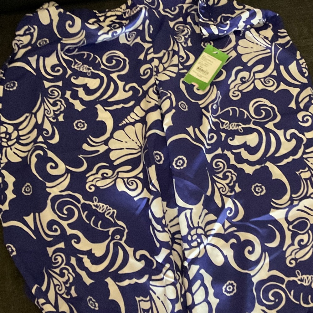 NWT LILLY PULITZER MIDDLETON PALAZZO PANTS SPECTRUM BLU TIDE POOLS XL BLUE WHITE